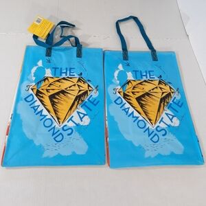Trader Joes Reusable State Tote Bags- Delaware Set of 2